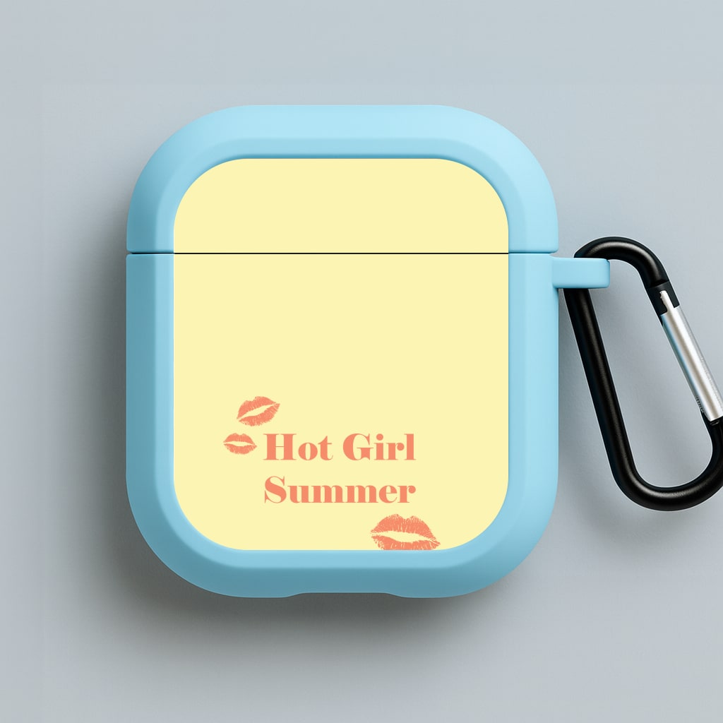 Hot Girl Summer Kisses Blue AirPods Case
