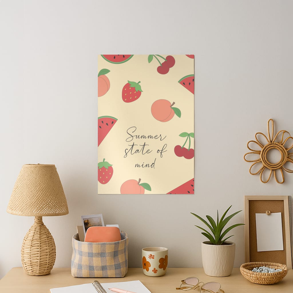 Summer State Of Mind Fruits Pattern Art Print