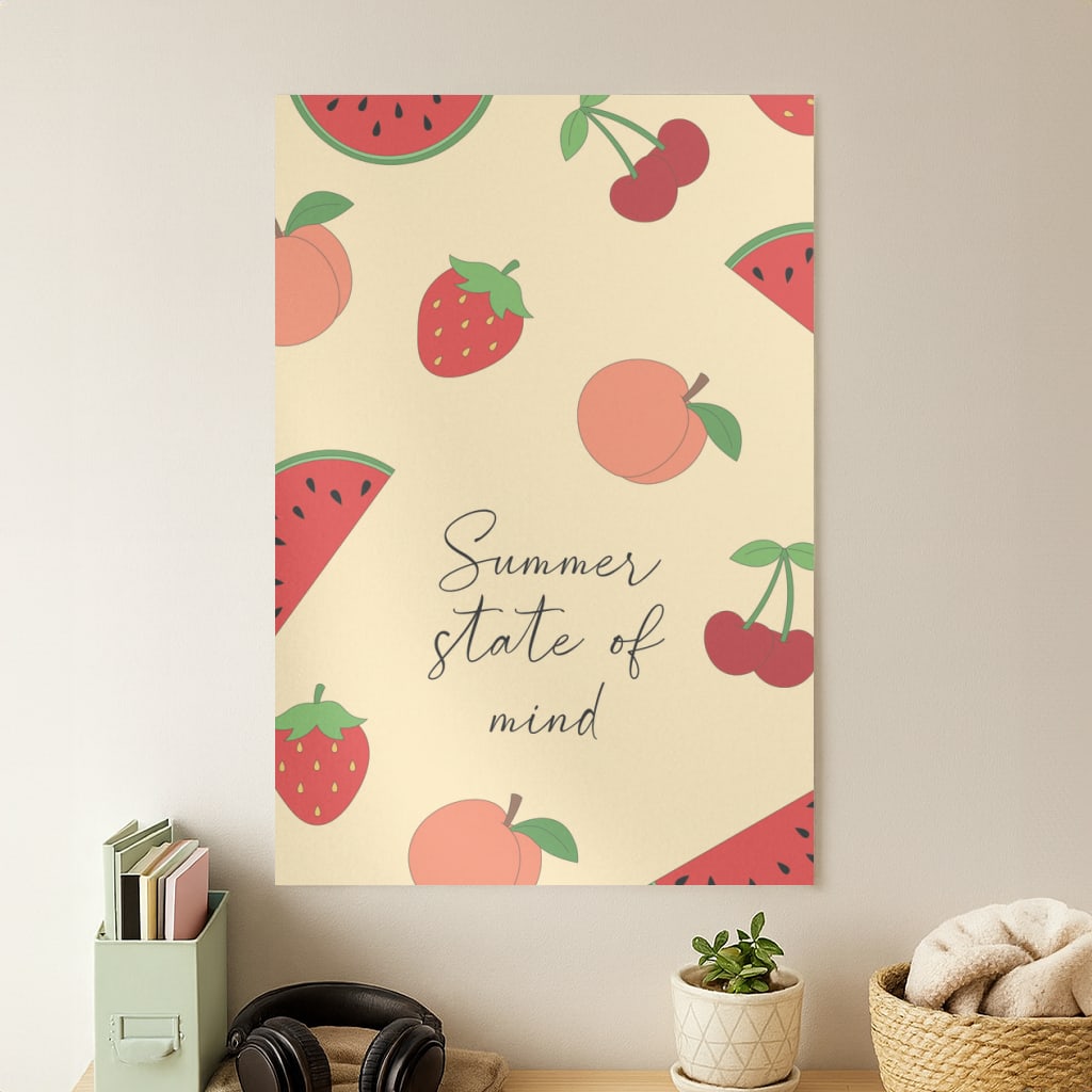 Summer State Of Mind Fruits Pattern Poster