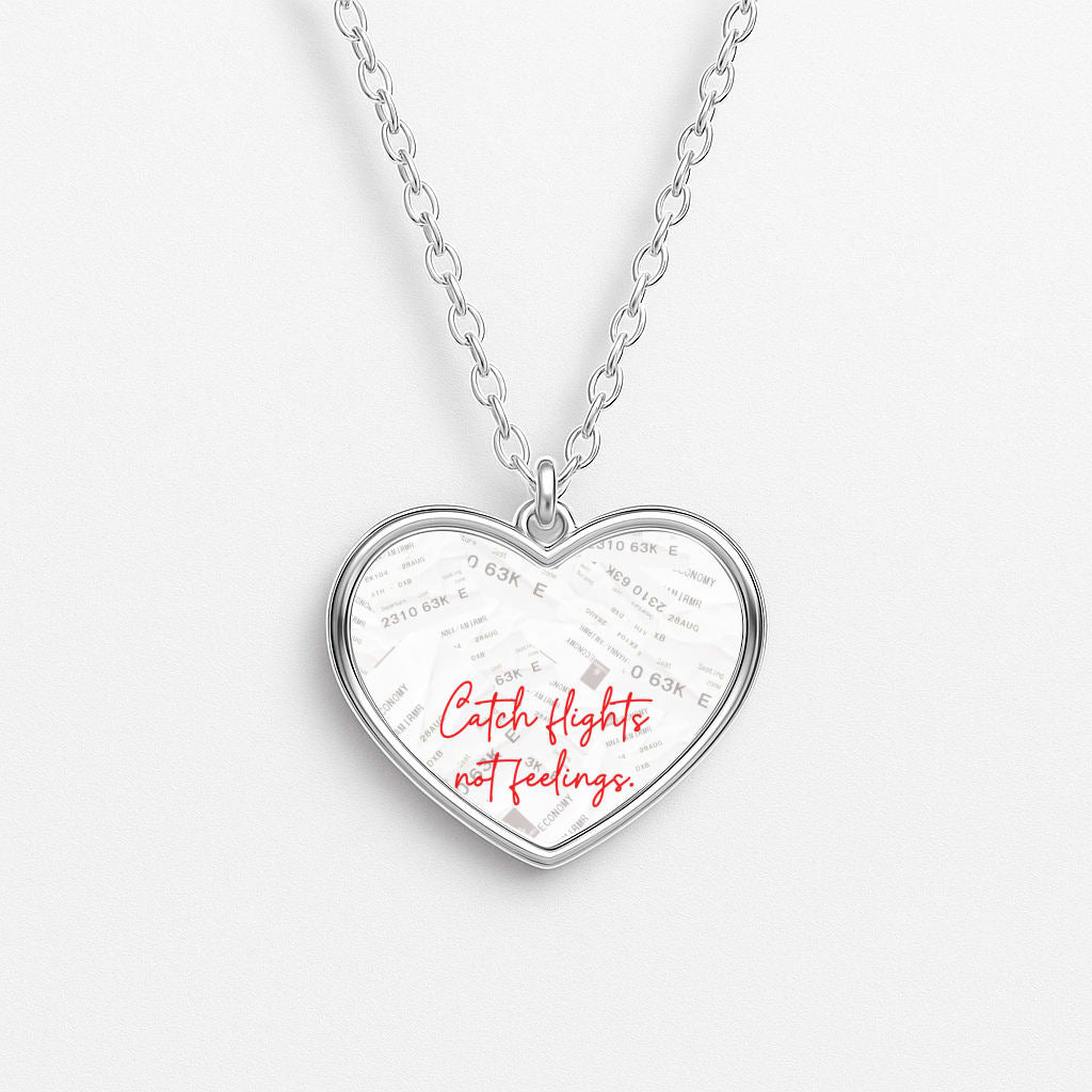 Catch Flights Not Feelings Collage Necklace