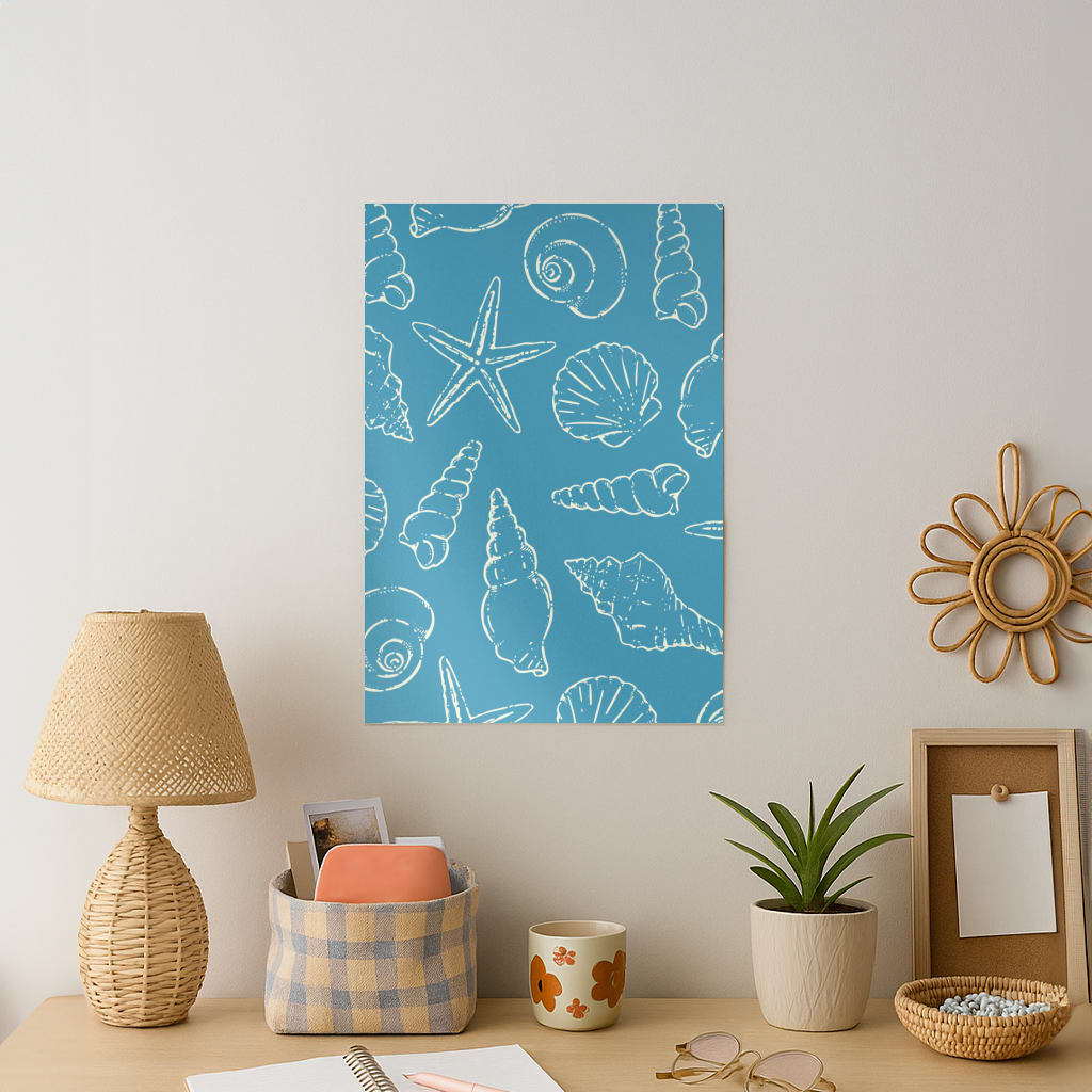 Sketched Shells Pattern Art Print