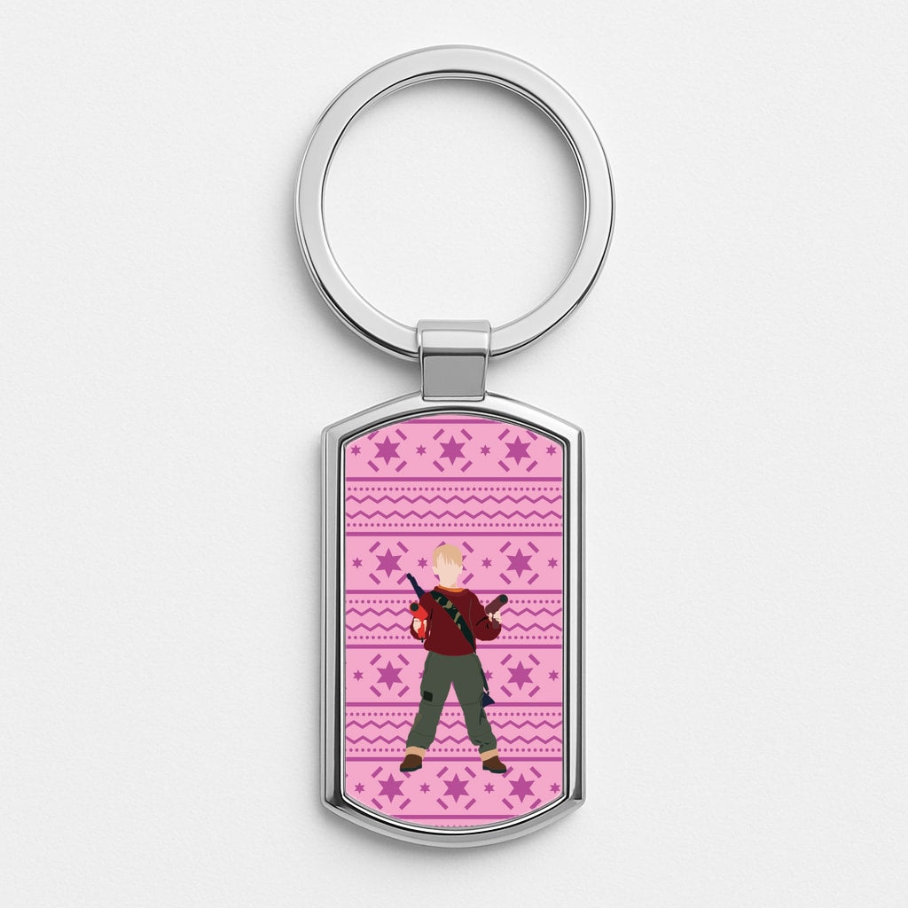 Kevin And Hairdryers Silver Keyring