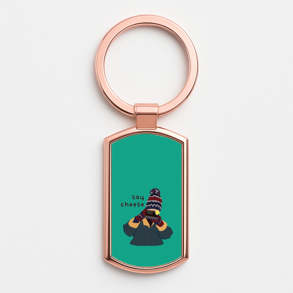Say Cheese Rose Gold Keyring
