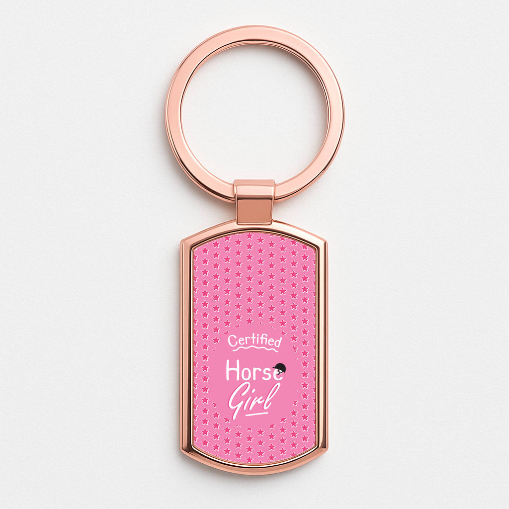 Certified Horse Girl - Horses Rose Gold Keyring