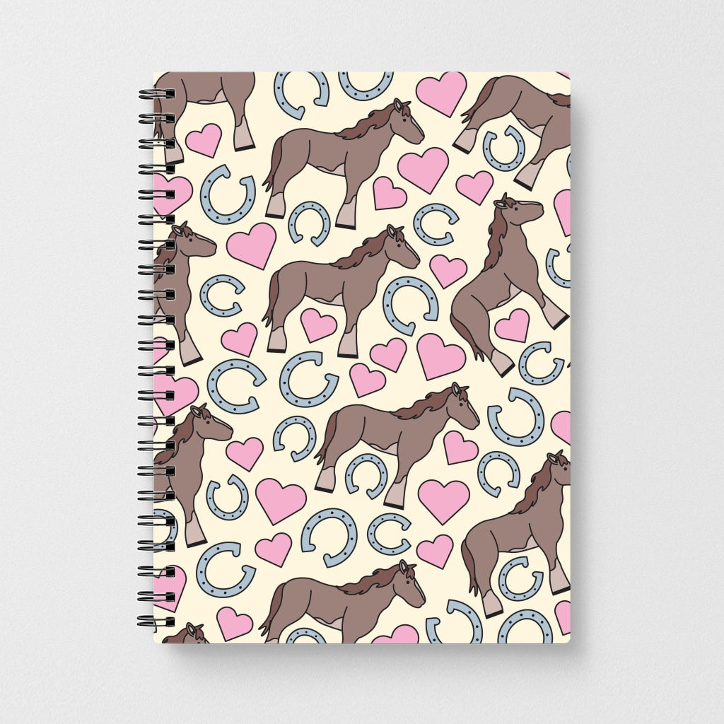 Horses And Horseshoes Pattern - Horses Notebook