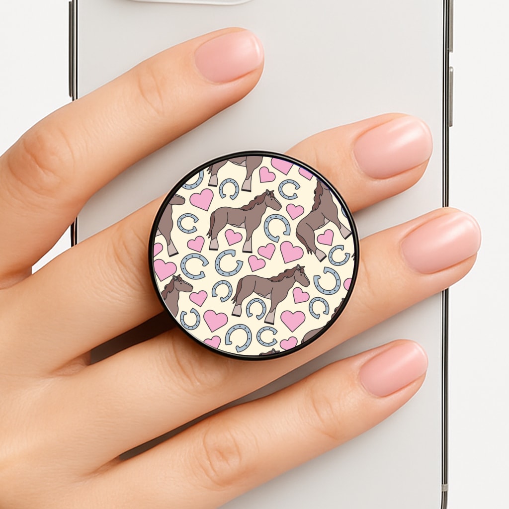 Horses And Horseshoes Pattern - Horses Phone Grip