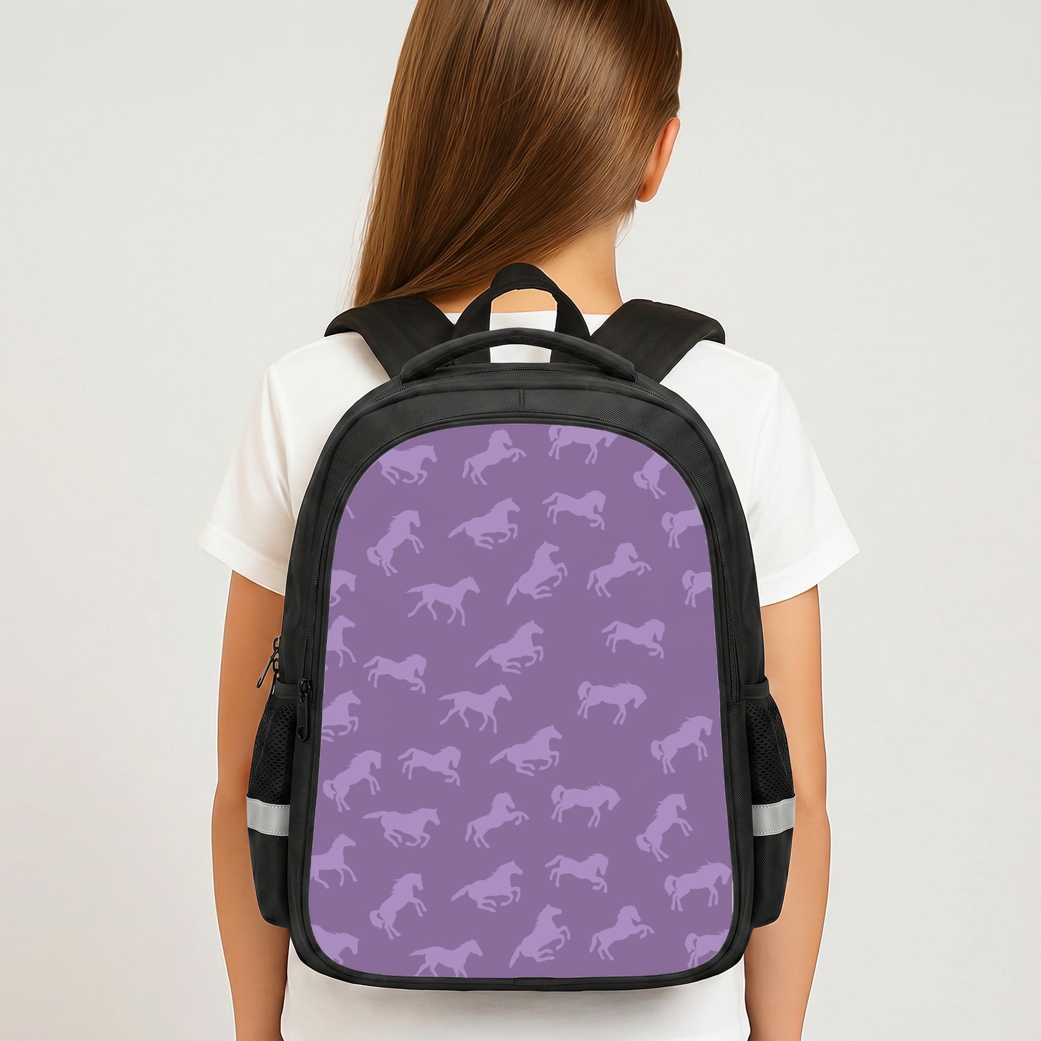 Purple Horse Pattern - Horses Backpack