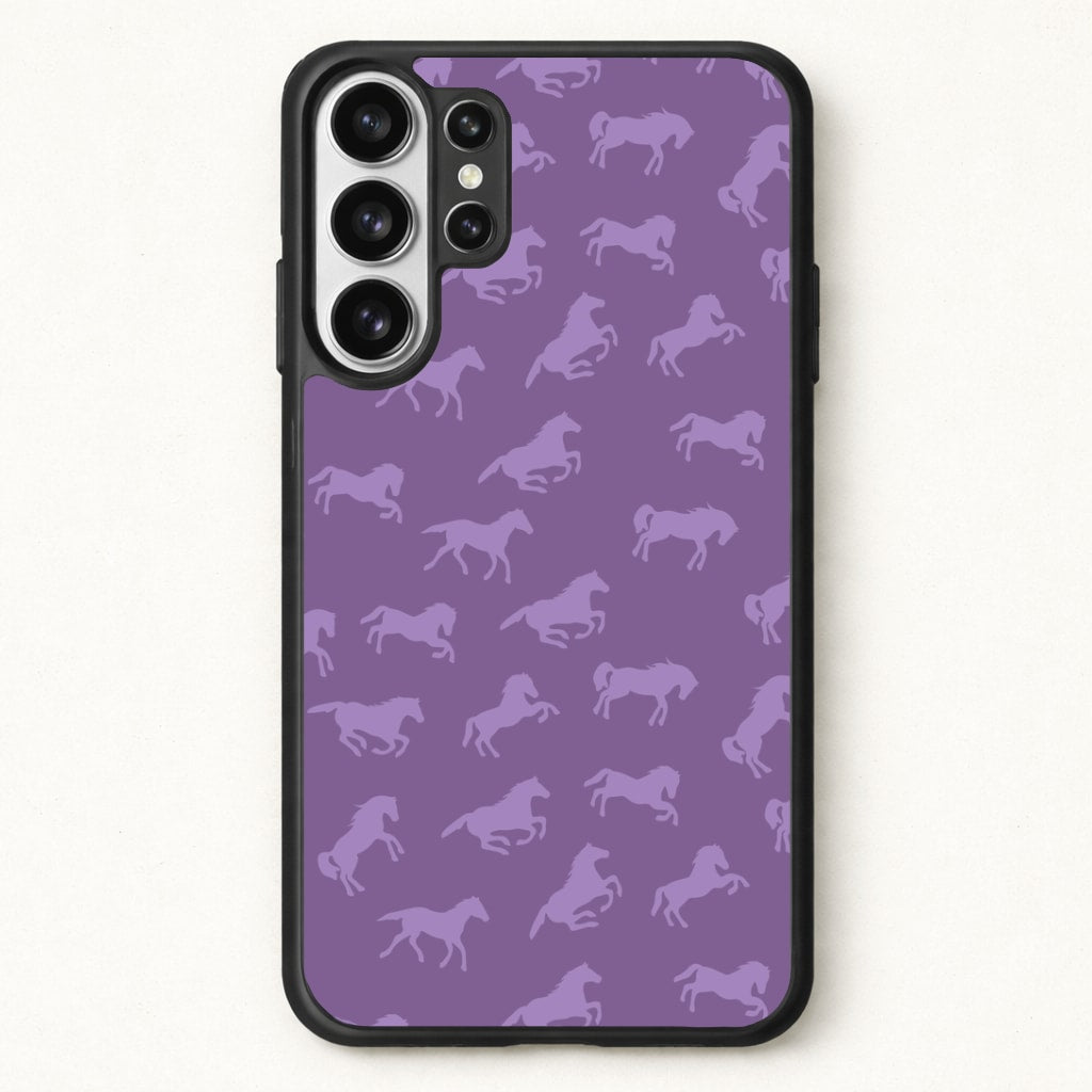 Purple Horse Pattern - Horses Phone Case for Galaxy S26 Ultra