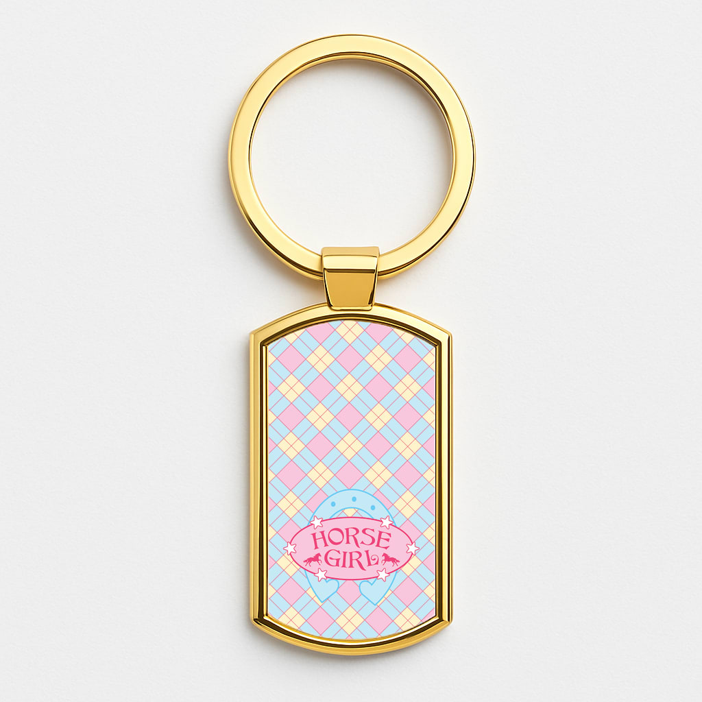 Horse Girl - Horses Gold Keyring
