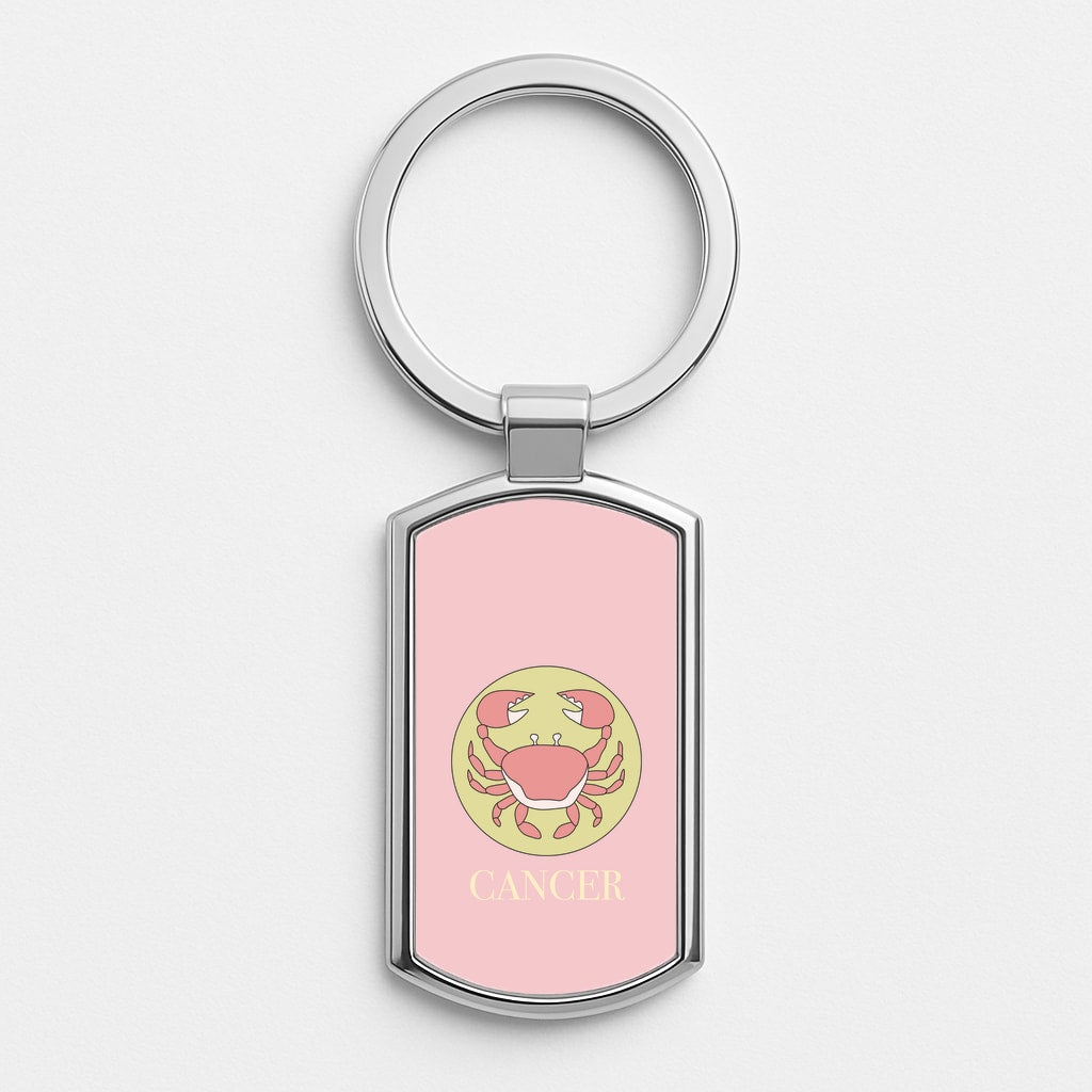 Cancer - Tarot Cards Silver Keyring