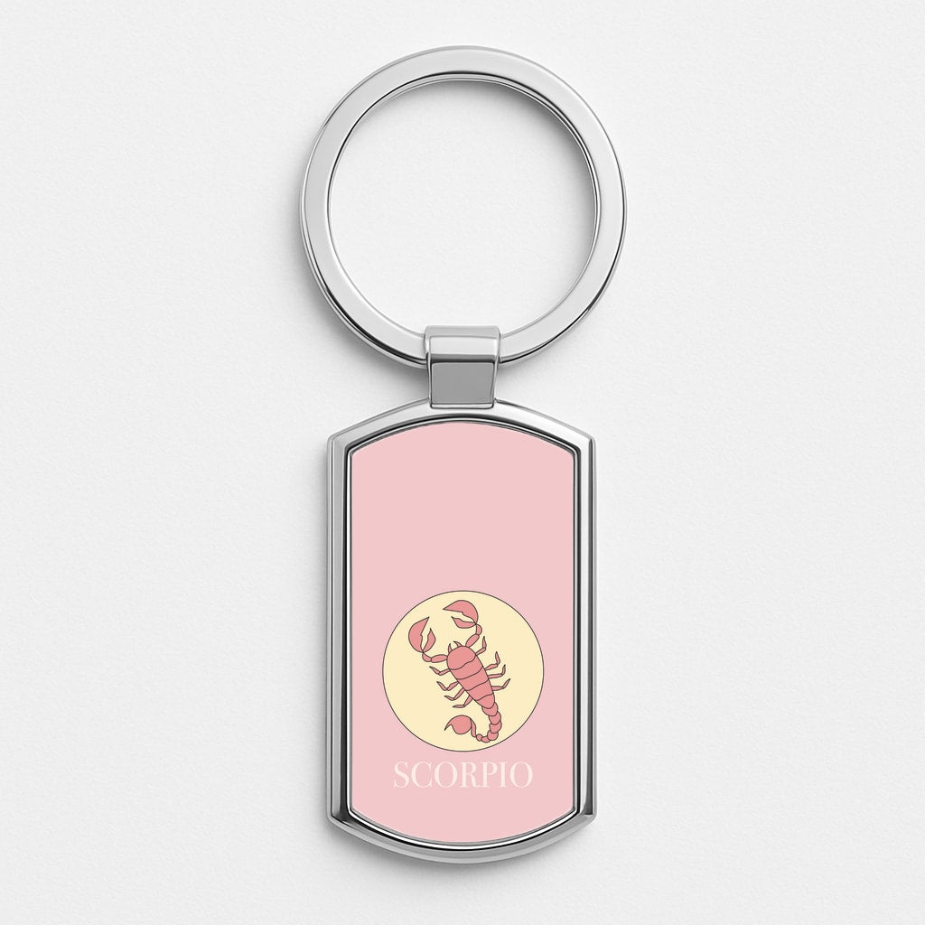 Scorpio - Tarot Cards Silver Keyring