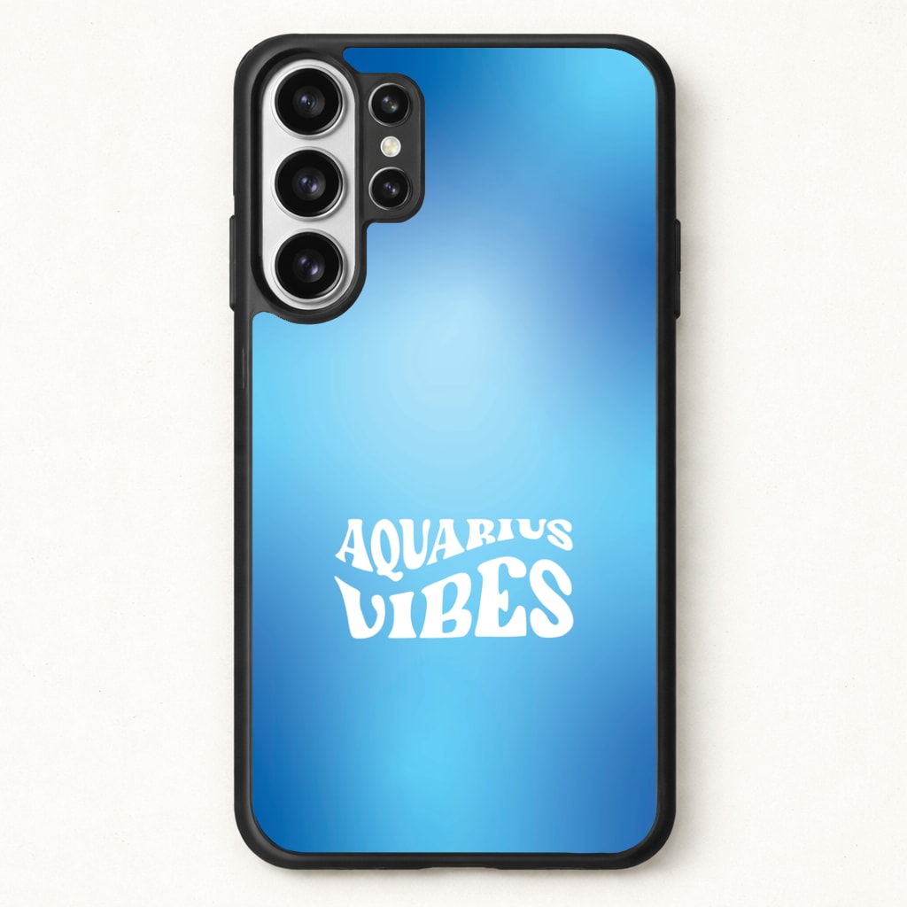 Aquarius Vibes Gradient Zodiac Phone Case for Galaxy S26 Ultra