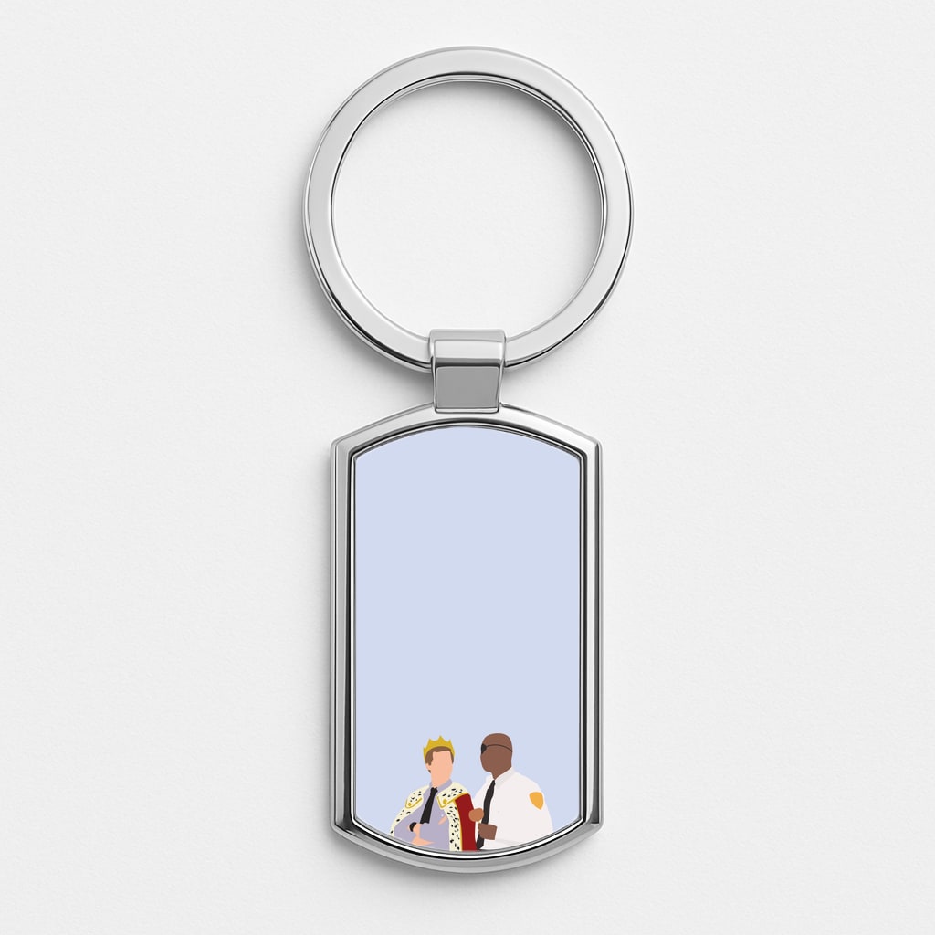 Jake and Holt B99 - Halloween Specials Silver Keyring