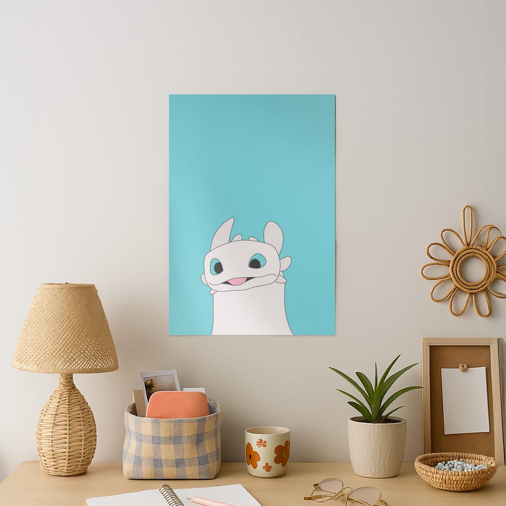 White Fury Dragon Art Print