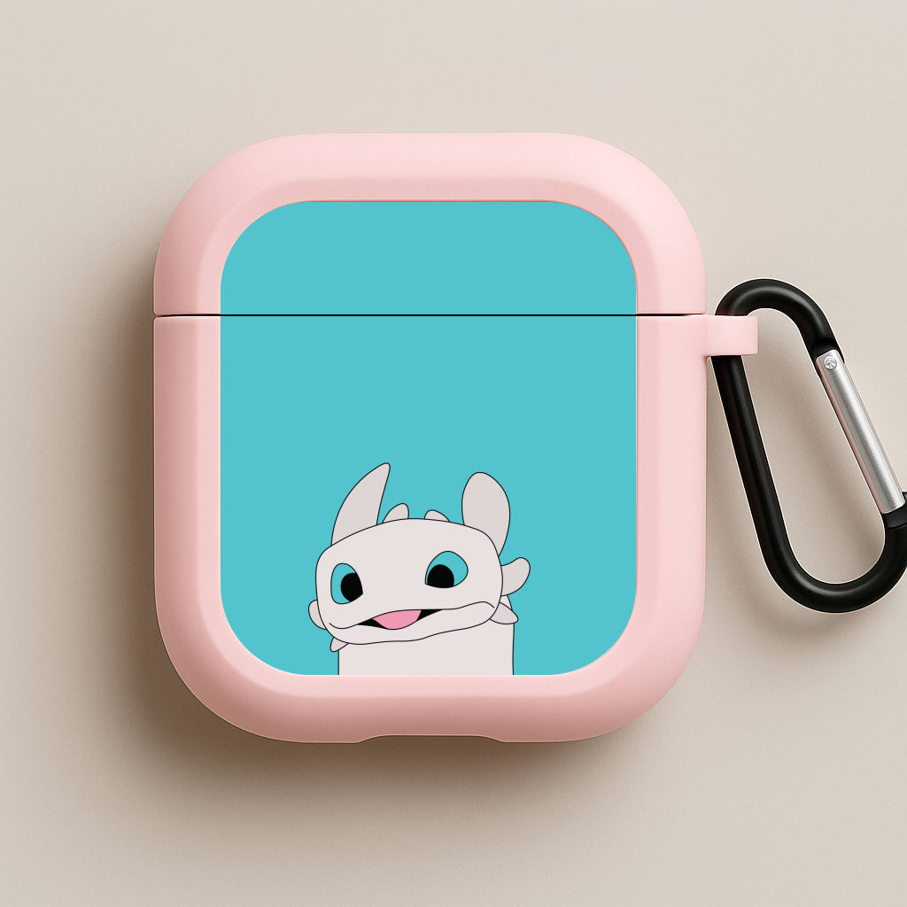 White Fury Dragon Pink AirPods Case