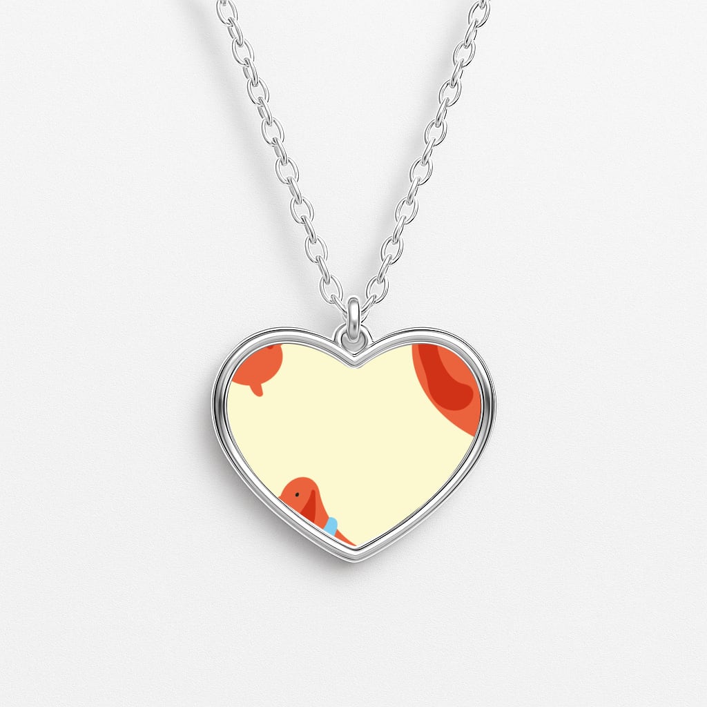 Sausage dog wrapped round - Dachshunds Heart Necklace