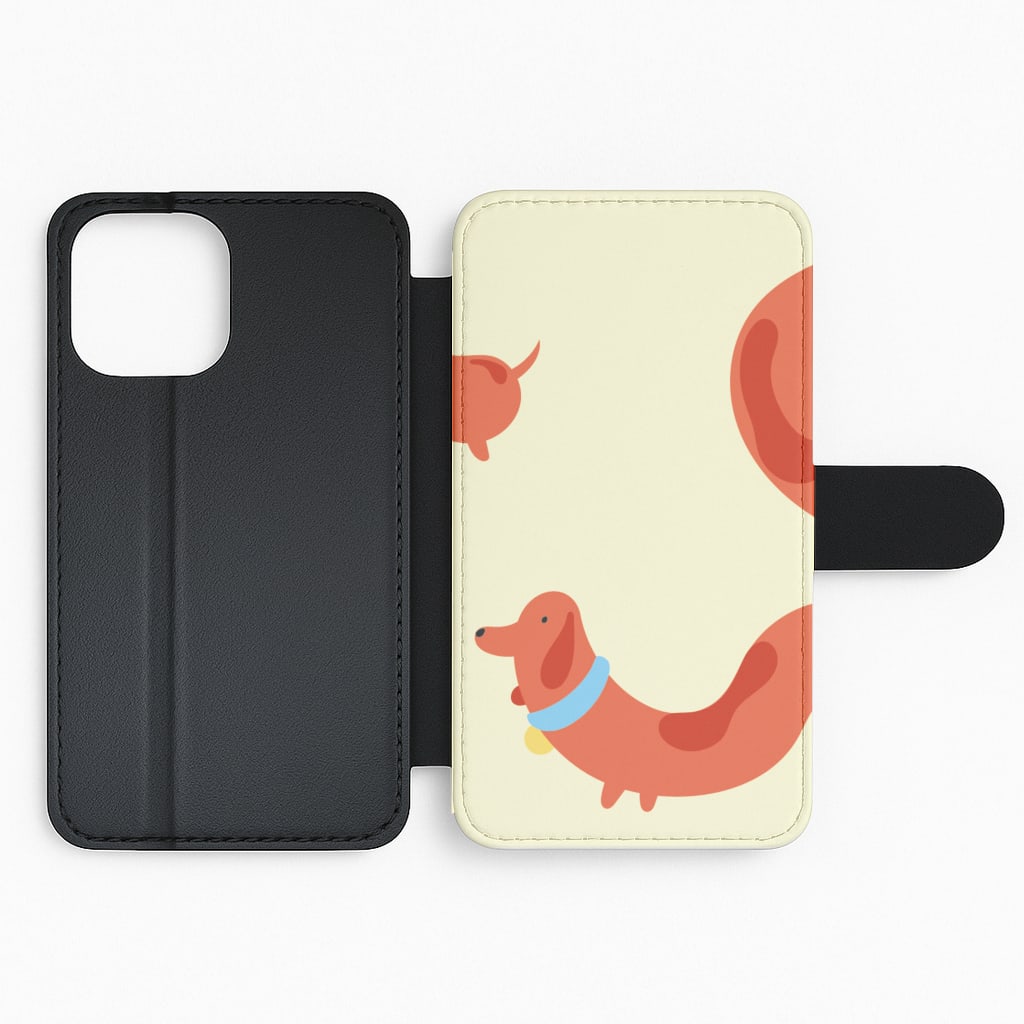 Sausage dog wrapped round - Dachshunds Flip Phone Case