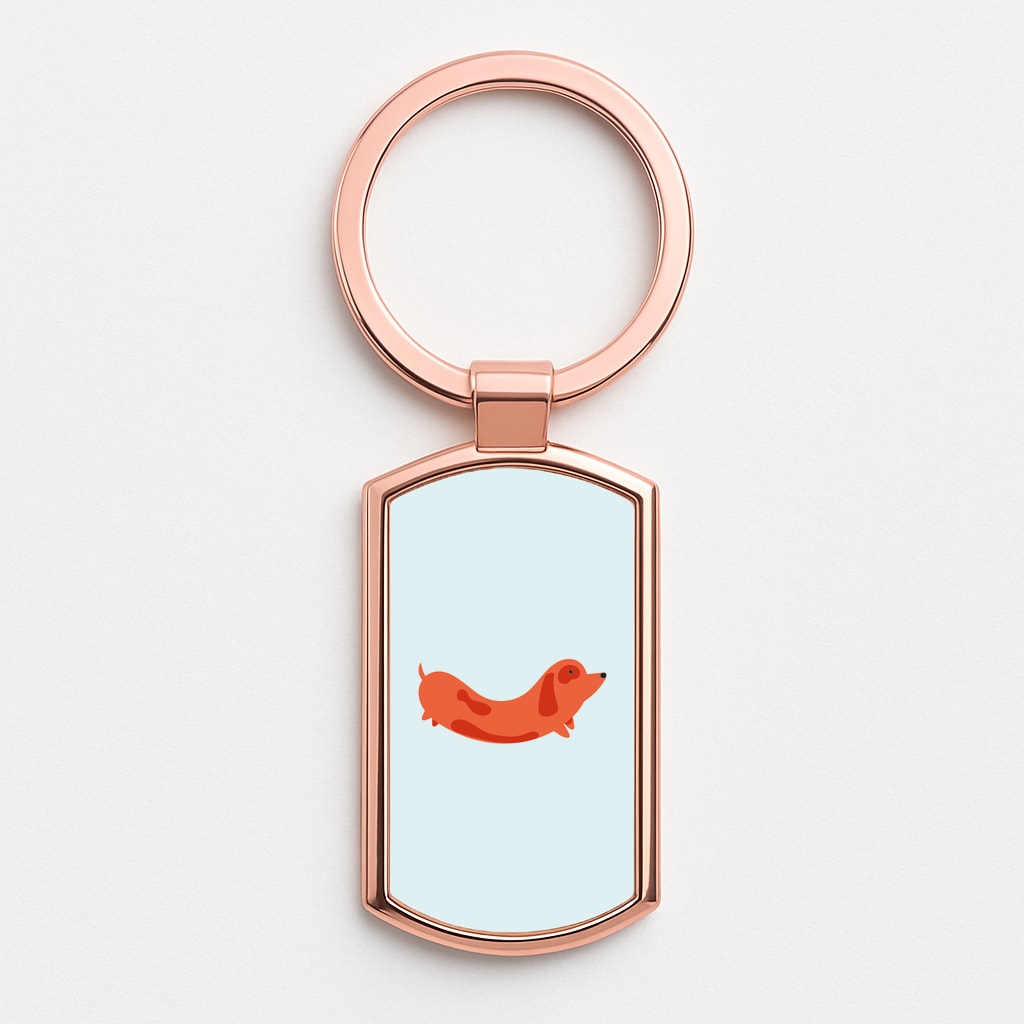Little sausage - Dachshunds Rose Gold Keyring