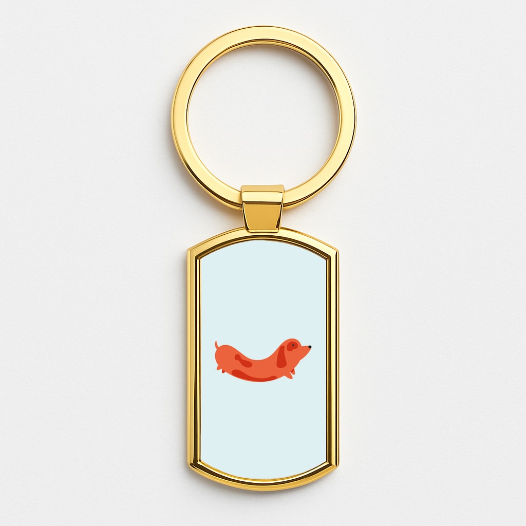 Little sausage - Dachshunds Gold Keyring