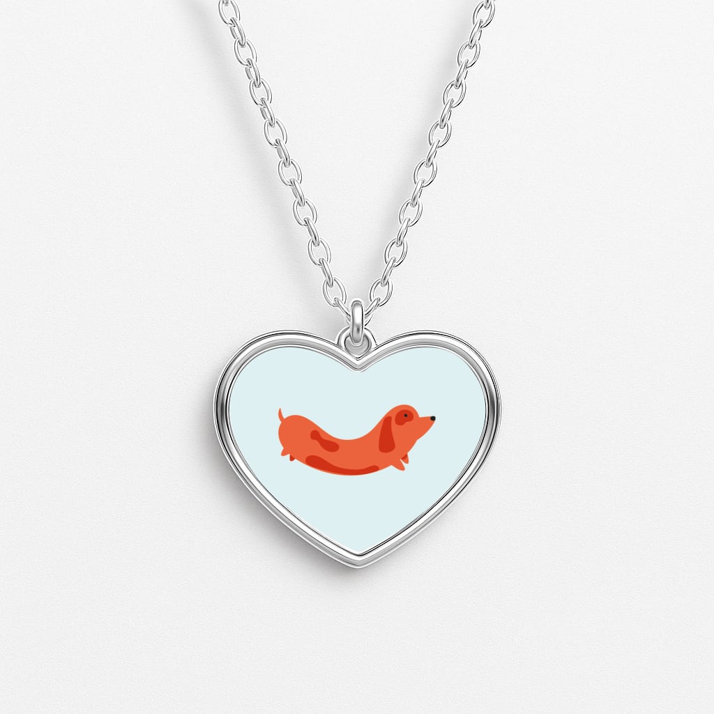 Little sausage - Dachshunds Heart Necklace