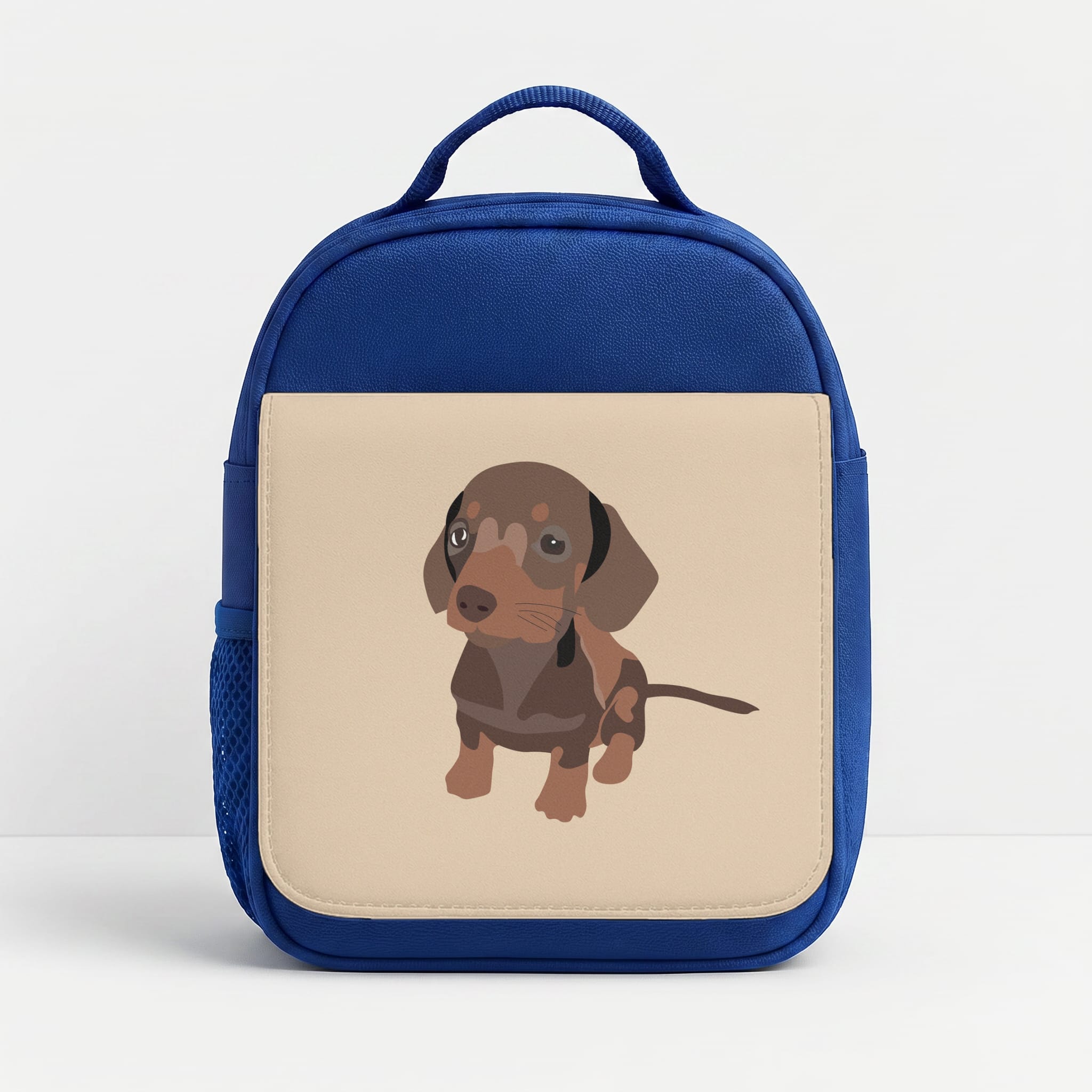 Brown - Dachshunds Lunchbox - Blue