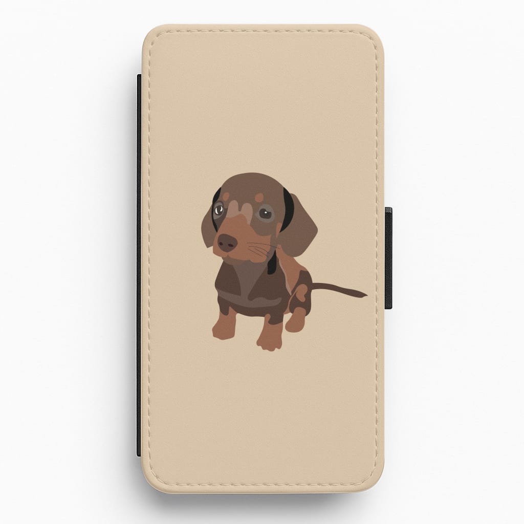 Brown - Dachshunds Flip / Wallet Phone Case