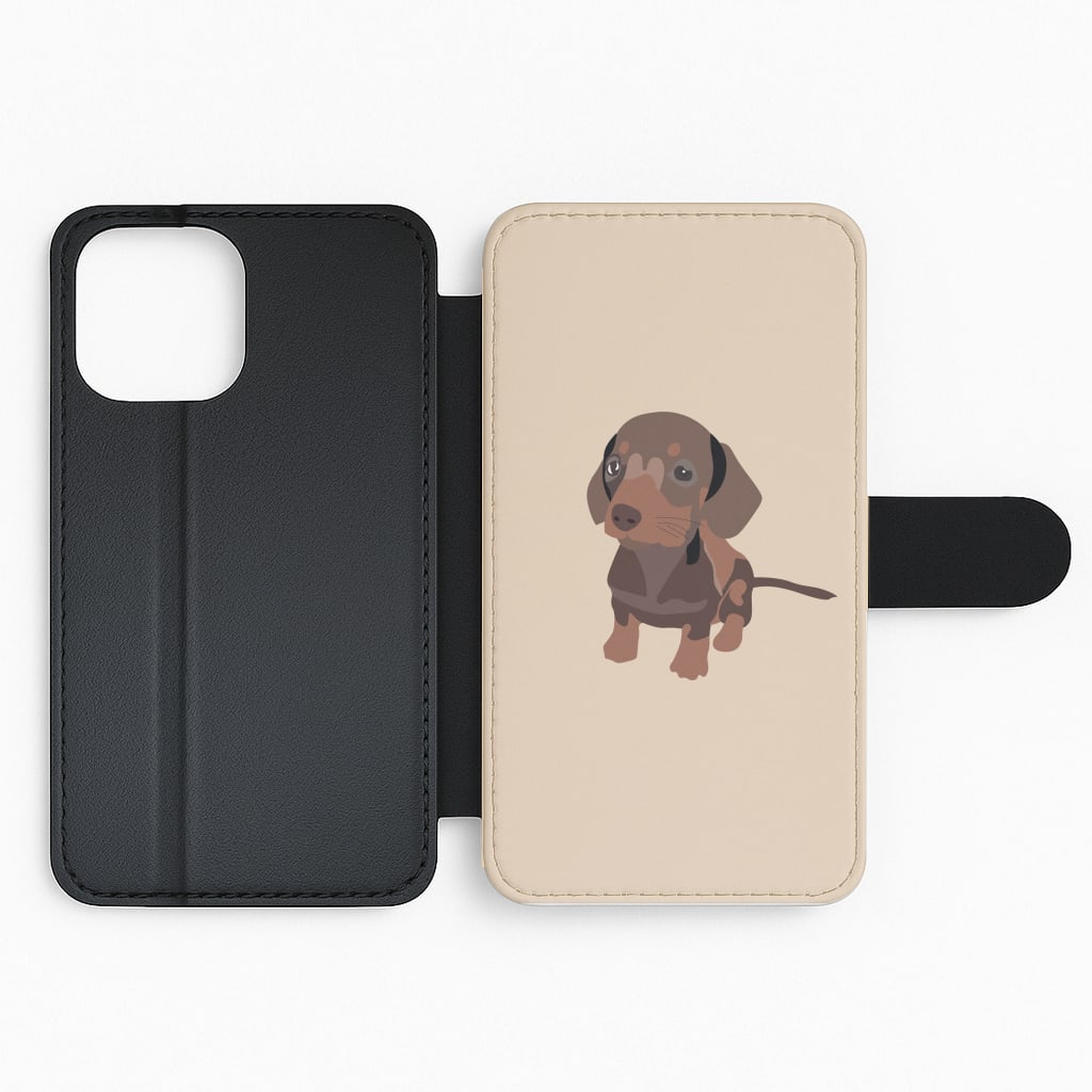 Brown - Dachshunds Flip Phone Case