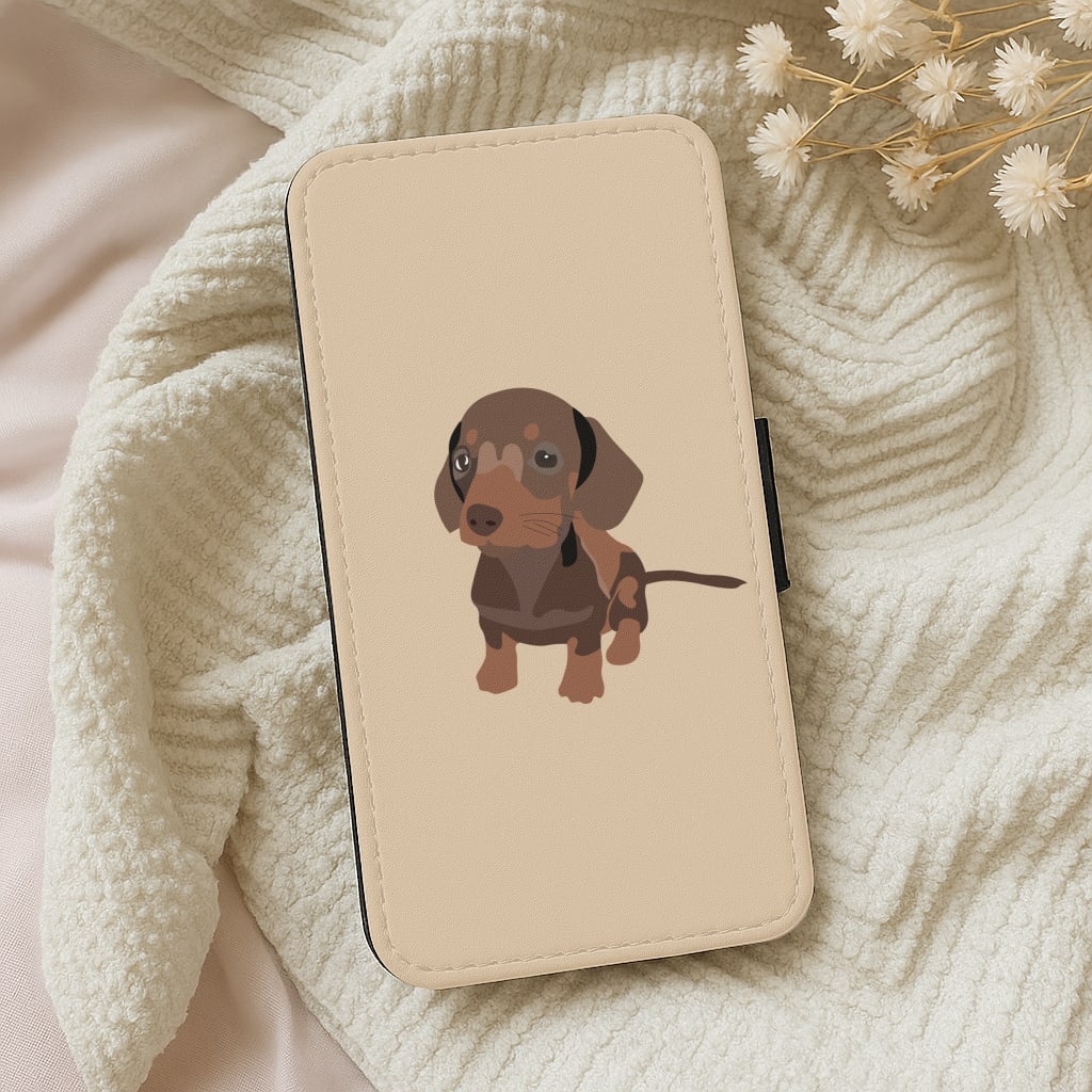 Brown - Dachshunds Wallet Phone Case