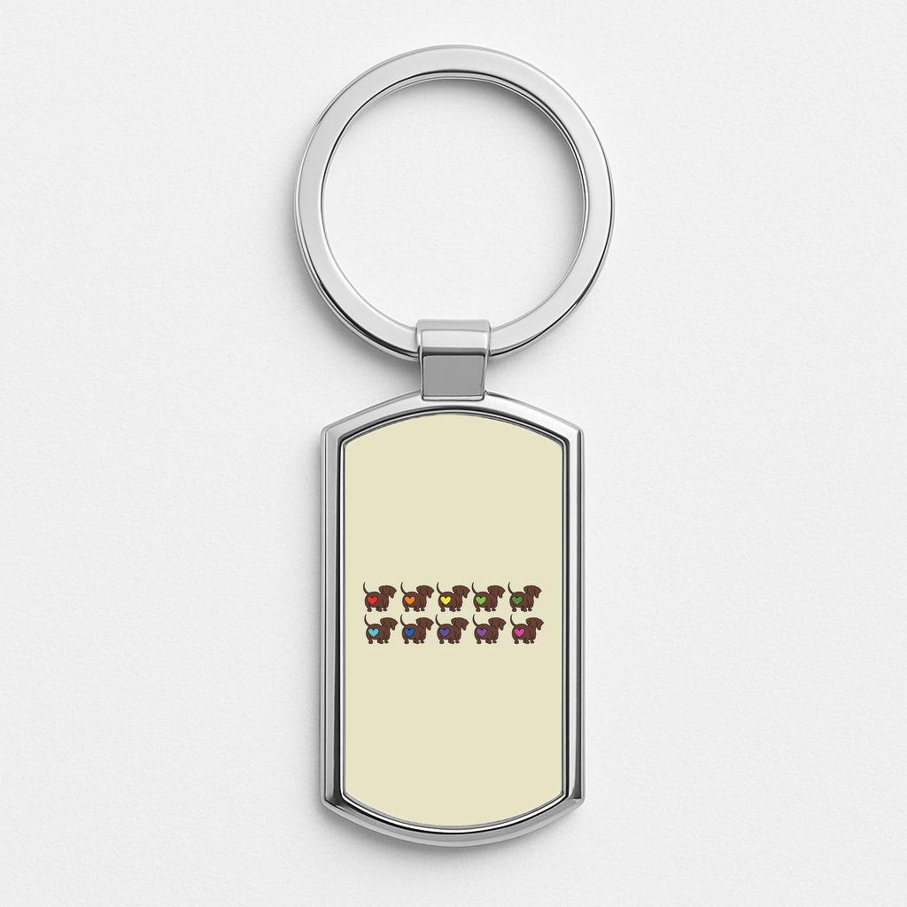 Love hearts - Dachshunds Luxury Keyring