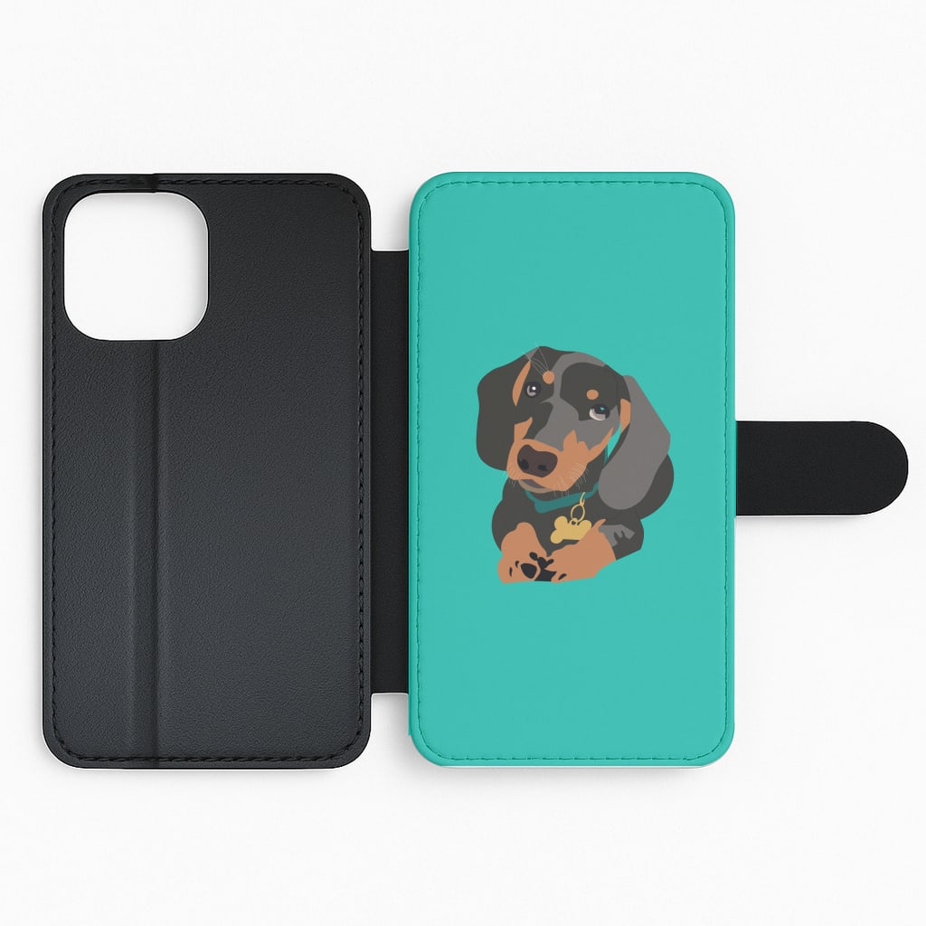 Black & brown - Dachshunds Flip Phone Case
