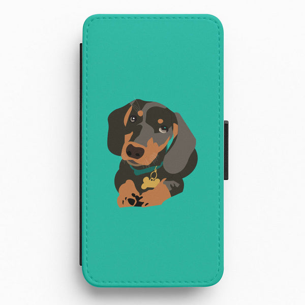Black & brown - Dachshunds Flip / Wallet Phone Case