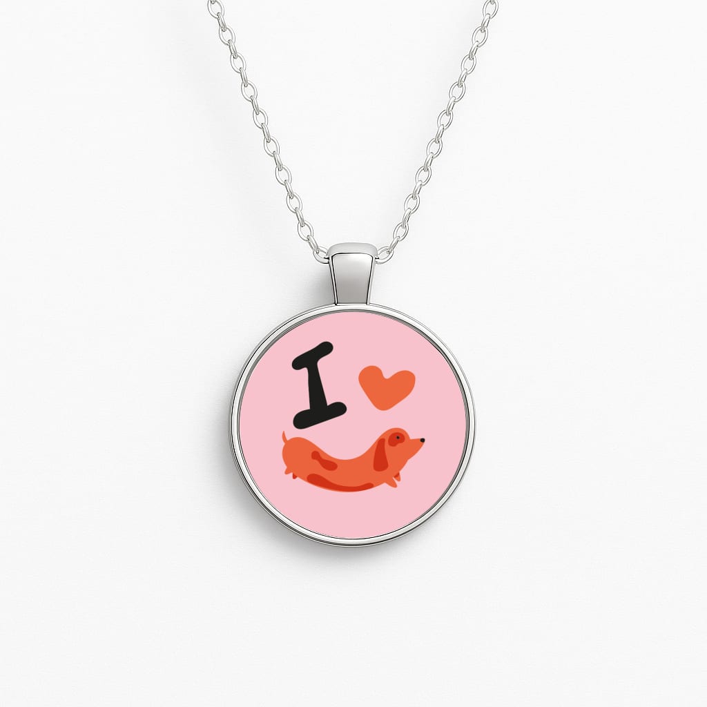 I love Dachshunds Circle Necklace
