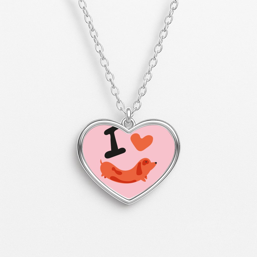 I love Dachshunds Heart Necklace
