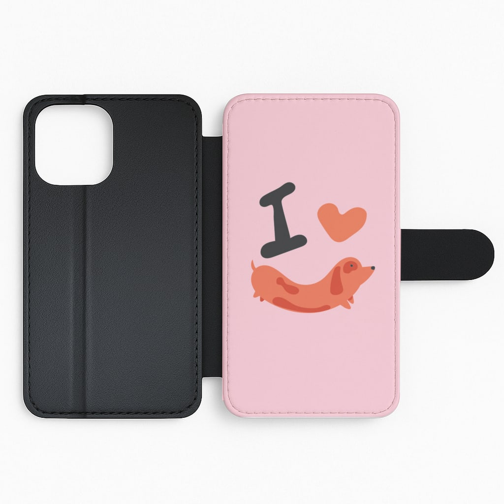 I love Dachshunds Flip Phone Case