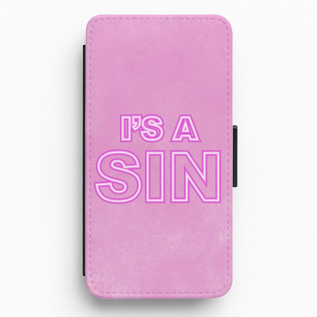 It's A Sin Neon Flip / Wallet Phone Case