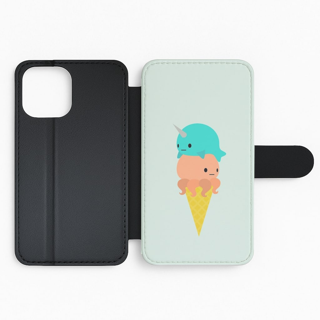 Narwhal Octopus Ice Cream Flip Phone Case