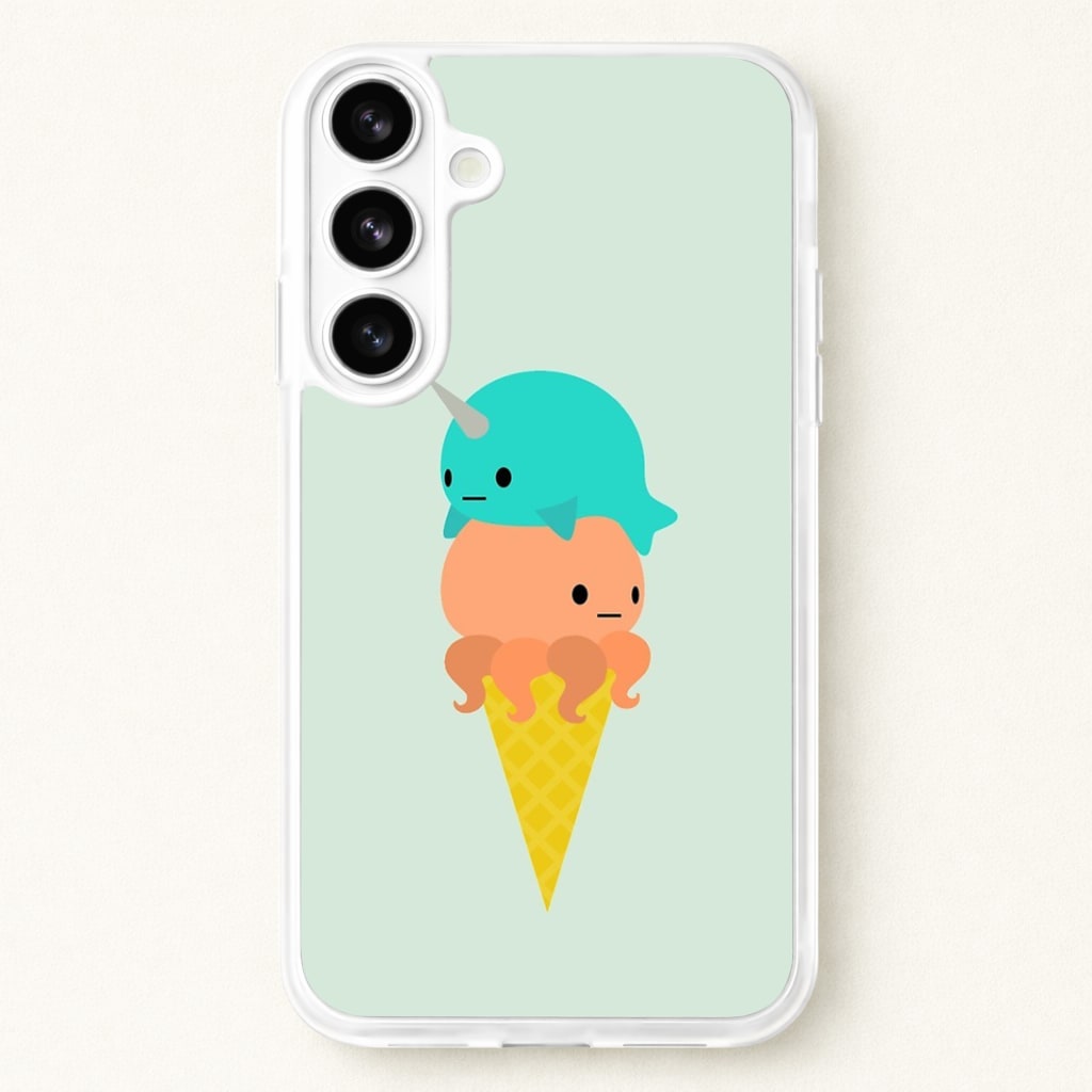 Narwhal Octopus Ice Cream Phone Case for Galaxy S26