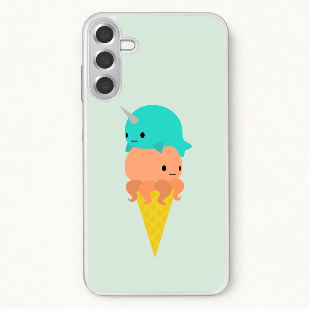 Narwhal Octopus Ice Cream Phone Case for Galaxy A57
