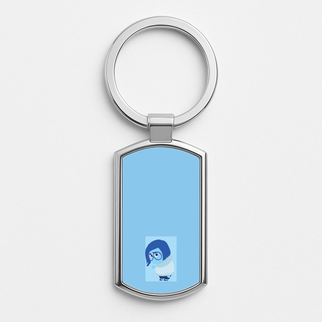 Sadness - Inside Out Silver Keyring
