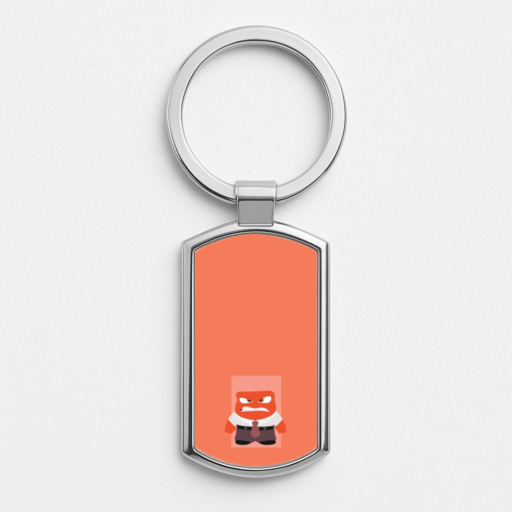 Anger - Inside Out Silver Keyring