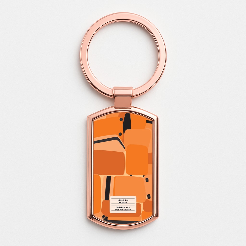 Hello I'm Anxiety - Inside Out Rose Gold Keyring