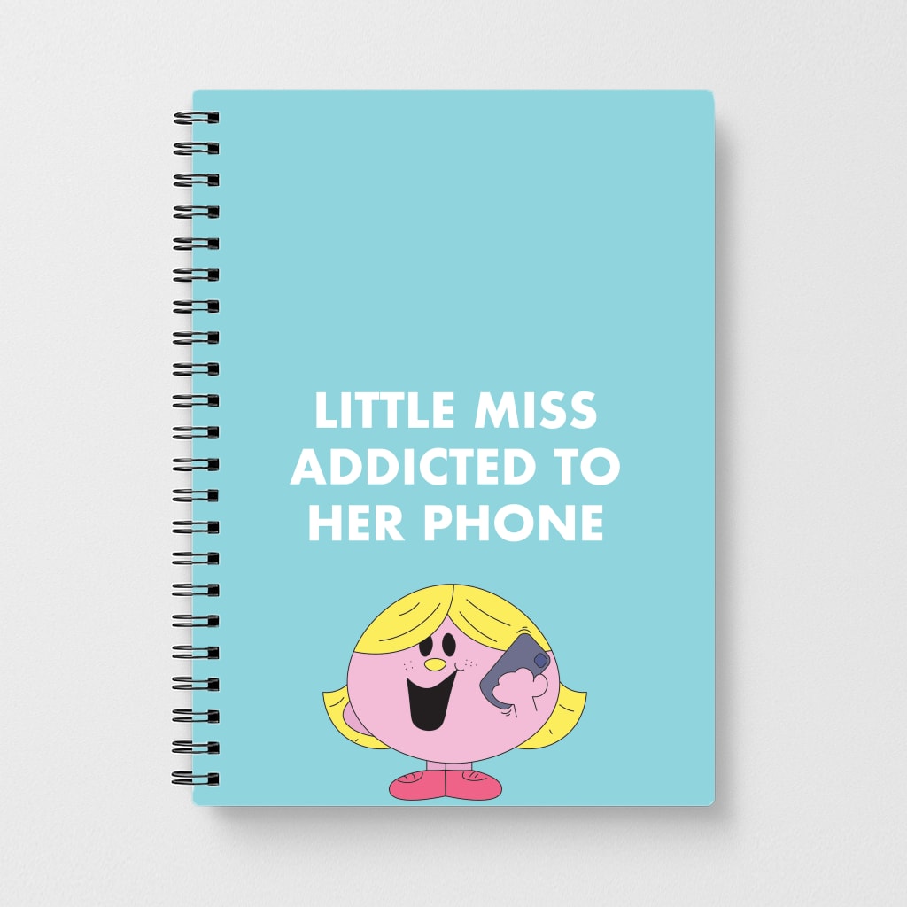 Little Miss Addicted To Her Phone - Aesthetic Quote Notebook