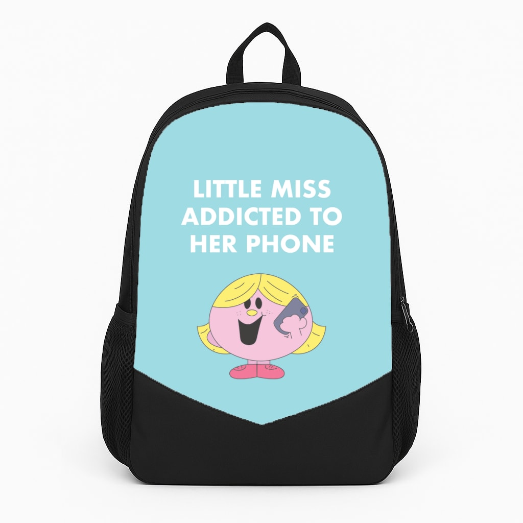 Little Miss Addicted To Her Phone - Aesthetic Quote Backpack