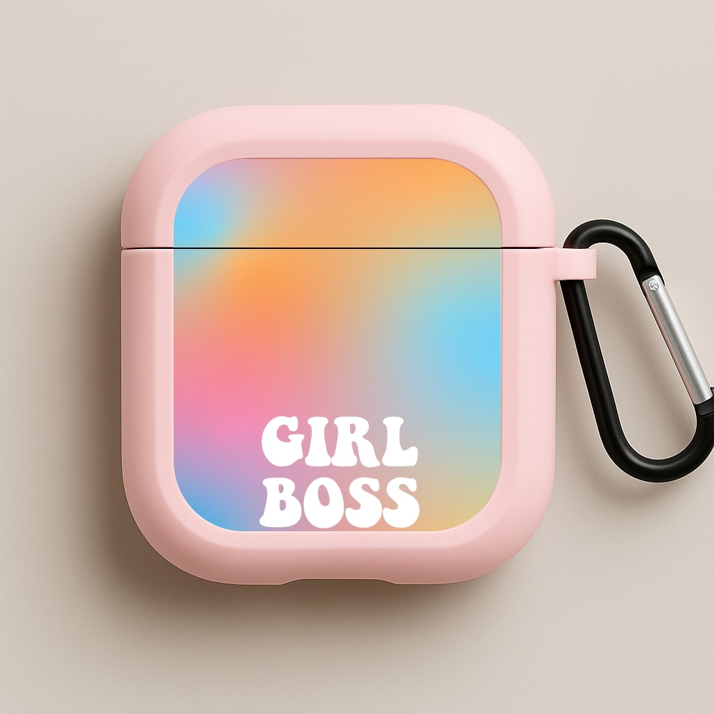 Girl Boss - Aesthetic Quote Pink AirPods Case