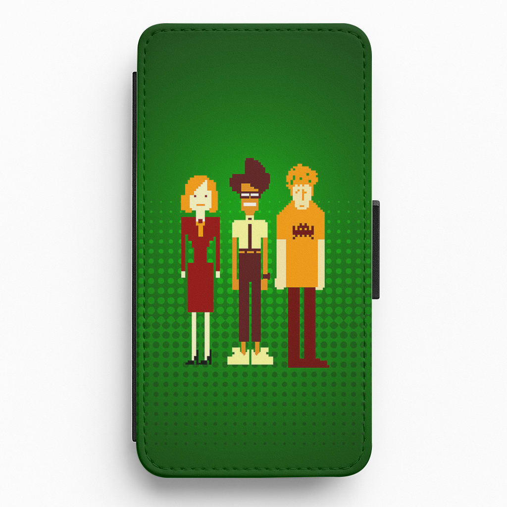 Green The IT Crowd Pixel Flip / Wallet Phone Case