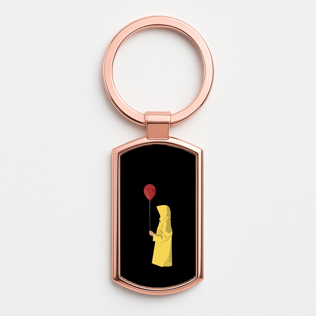 Holding Balloon - Clown Rose Gold Keyring