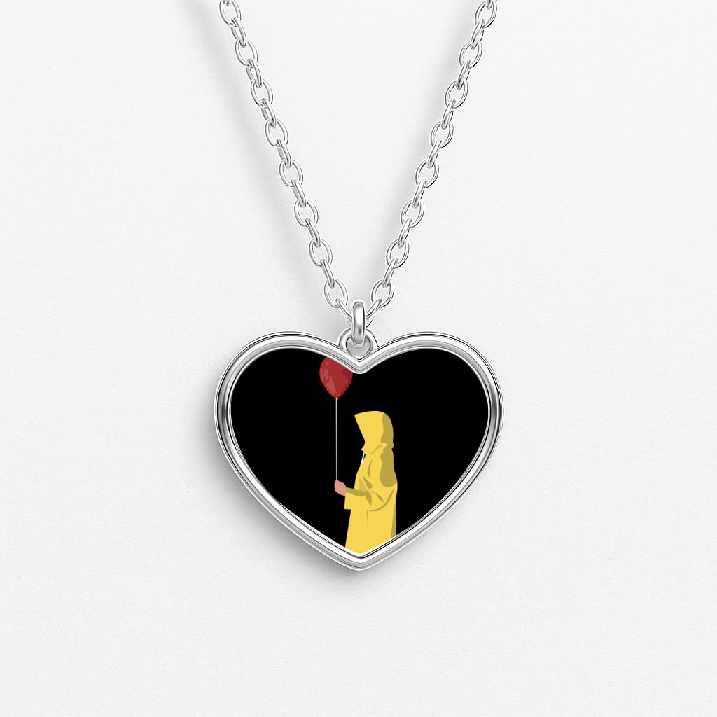 Holding Balloon - Clown Heart Necklace