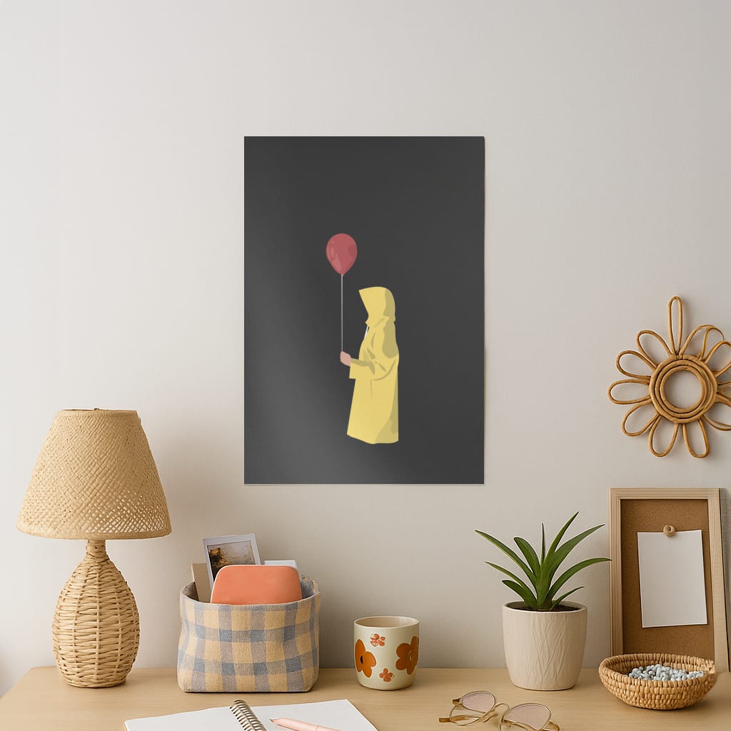 Holding Balloon - Clown Art Print