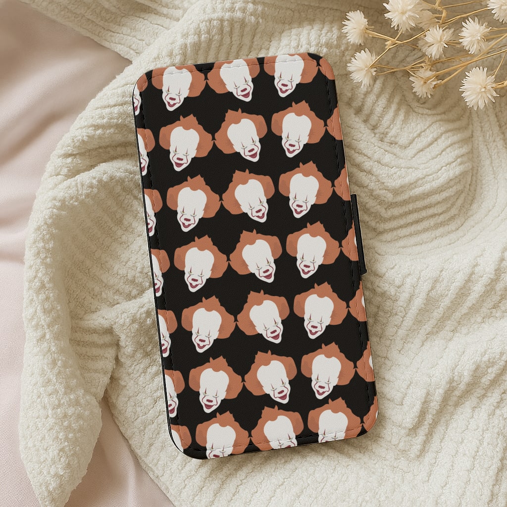 Clown Pattern Wallet Phone Case