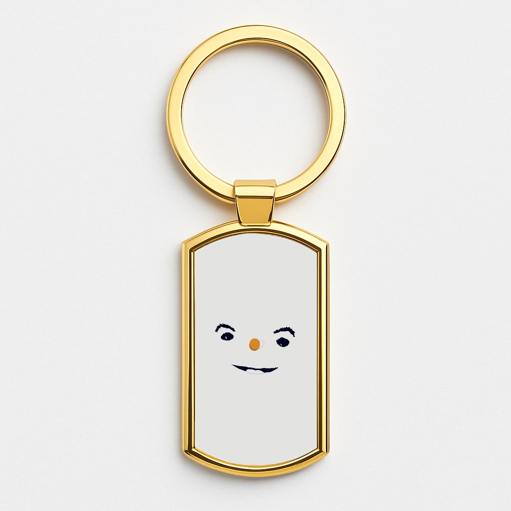 Snowman Gold Keyring